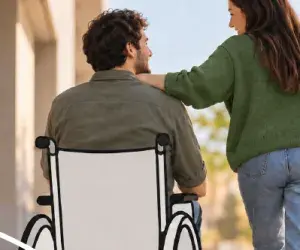 Persona discapacitada en silla de ruedas 
