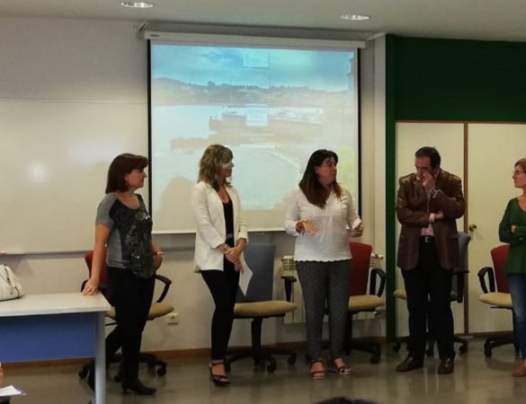 Imagen de los ponentes, antes del comienzo de la jornada