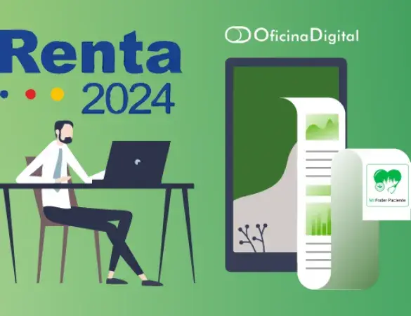 Persona trabajadora descargándose el certificado IRPF 2024 desde la Oficina Digital de Fraternidad-Muprespa