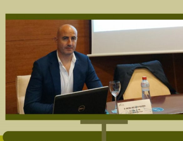 Albisteen pankarta Olio-errotetan amiantoaren presentziak Fraternidad-Muprespa-ren aurkezpena bideratzen du Agrosegurtasunean