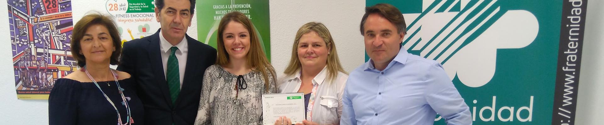 Fraternidad-Muprespa entrega el diploma Bonus 2014 a la empresa Automecánica Levante, S.L. en Castellón