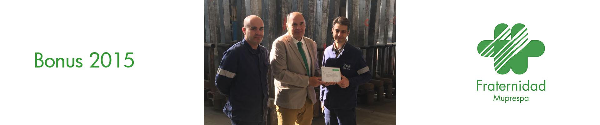 Entrega a Industria Xove, SA del Bonus 2015 por Jose Luis Sánchez Jato