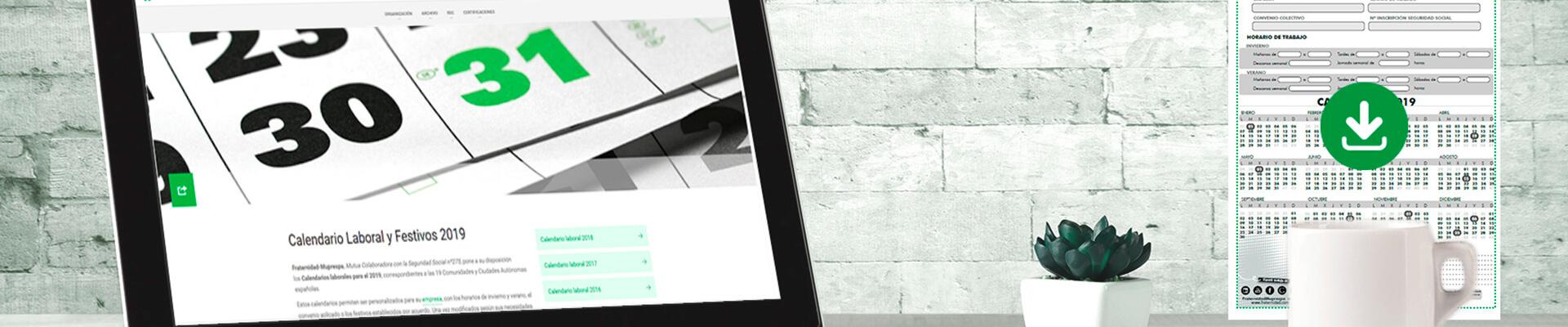Este calendario laboral que puede personalizarse, imprimirse o enviarse por correo electrónico