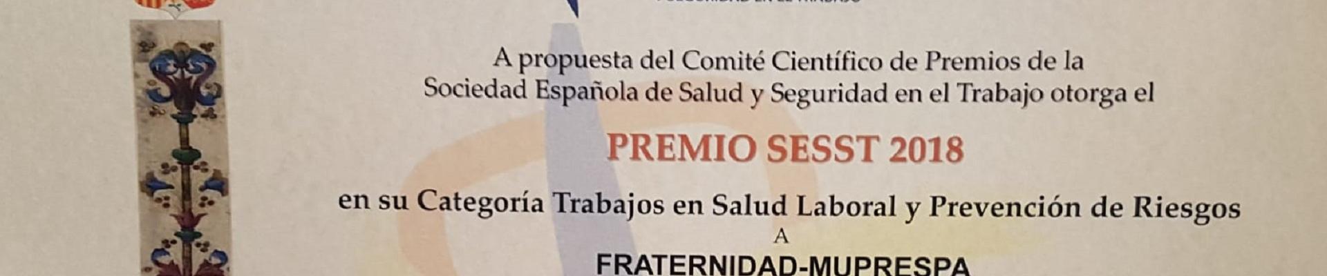 Imagen del diploma acreditativo del premio a la comunicación concedido a Fraternidad-Muprespa