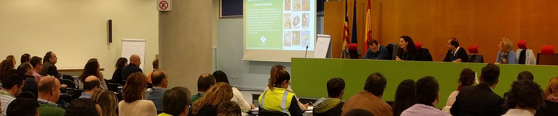 La directora Provincial de Fraternidad-Muprespa en Illes Balears hizo una introducción sobre los carteles que forma parte de la exposición