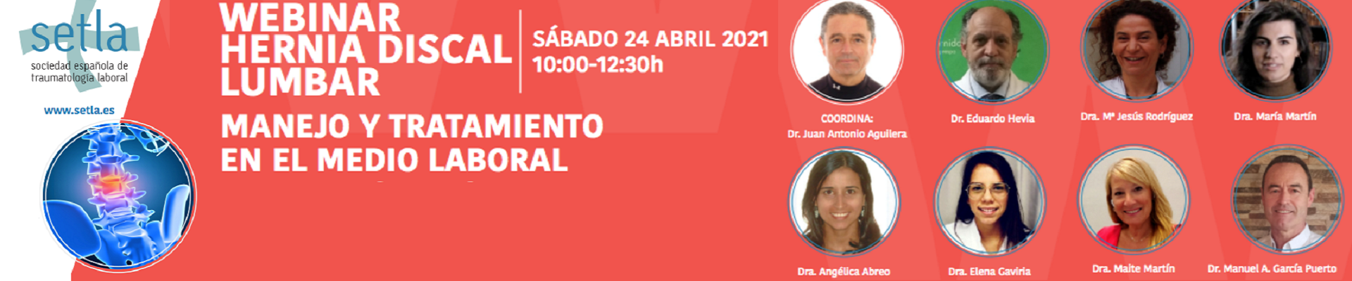 BANNER Webinar sobre Hernia discal lumbar de SETLA