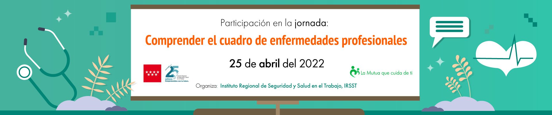 banner jornada del IRSST sobre Enfermedades profesionales