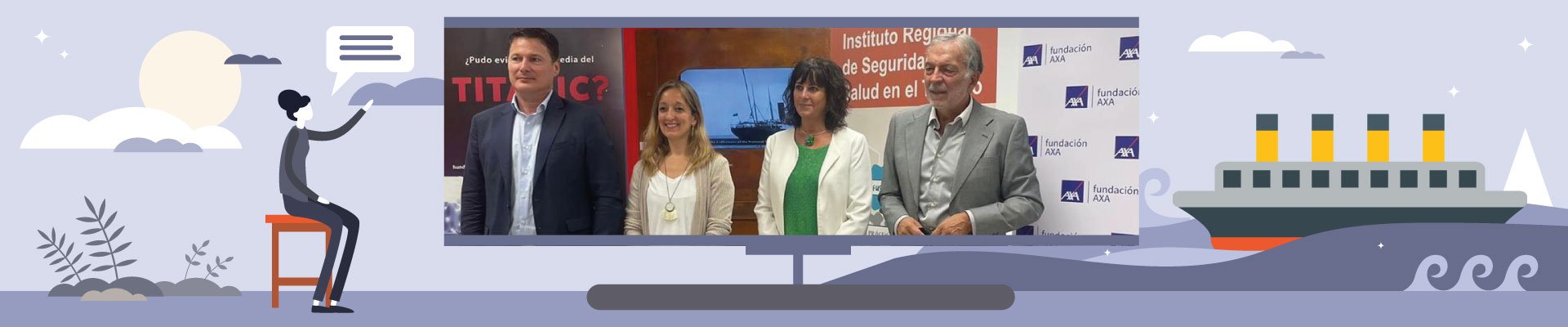 banner exposición del Titanic