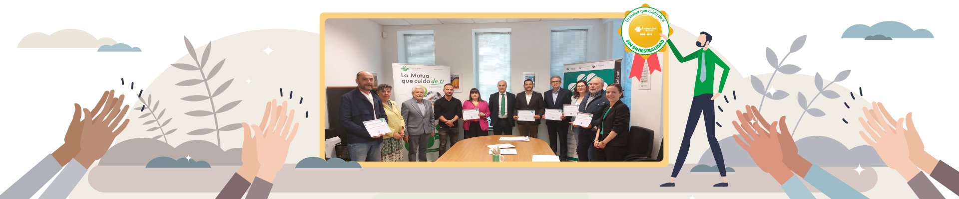 La dirección provincial de Fraternidad-Muprespa en Ourense entrega los Distintivos Cero Accidentes a 10 empresas