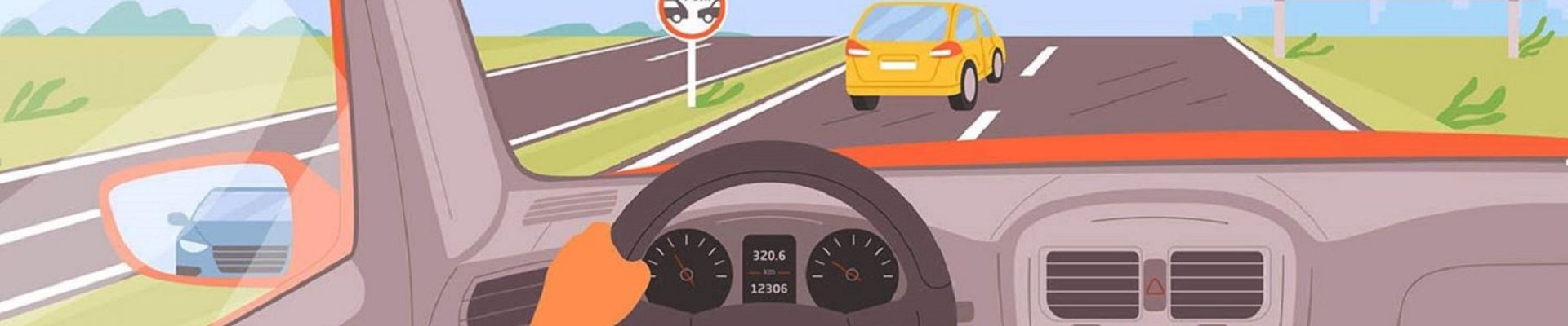 Conduciendo mantén la distancia de seguridad