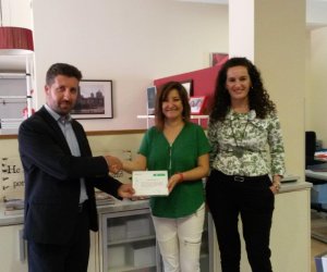 Fraternidad-Muprespa entrega el diploma Bonus 2014 a la empresa Entreblocs, S.L. en Illes balears