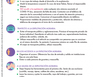 Cartel Precauciones Generales Antes y Después del Trabajo en Explotaciones Agrarias
