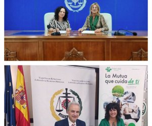 Firmas del acuerdo con el Colegio (imagen superior) y con el Consejo (imagen inferior)