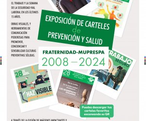 Cartel de presentación de la Exposición de Carteles de prl y salud laboral de Fraternidad-Muprespa