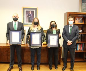 De izquierda a derecha, Antero Fernández de la Mela, Marta Carabanchel, Elena Iglesias y Gonzalo Piédrola