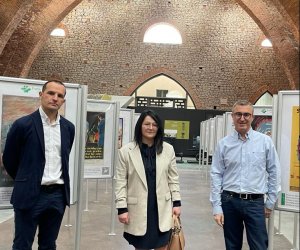 Víctor Fernández, consultor de prevención de Fraternidad-Muprespa, Natalia Morán, directora de la delegación de Ponferrada, y Roberto Fernández, director del Museo