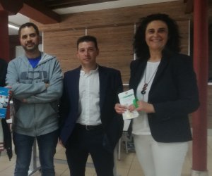 Roberto Gómez, Juan Antonio García y Olga Boyero, durante la jornada 