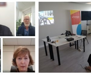 Collage de imágenes de acciones desarrolladas con las empresas Escuelas Católicas y Sonepar 