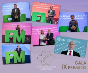 Collage de fotos de los premiados en la IX gala de Premios Escolástico Zaldívar 