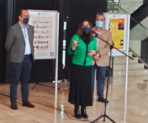 Silvia Vela, durante su intervención en la inuaguración de la Exposición