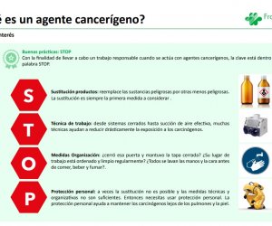 La palabra stop contiene las claves de las buenas prácticas ante los agentes cancerígenos