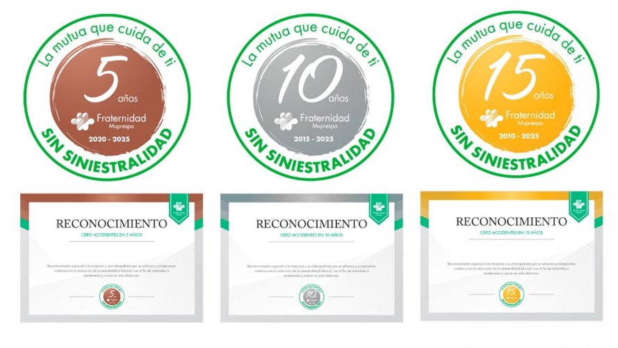 Imagen de los diplomas y los distintivos que se entregarán a las empresas