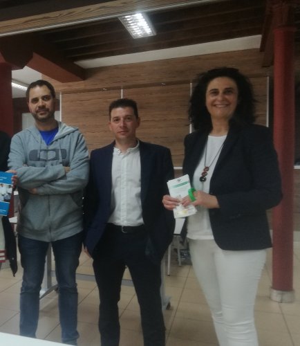 Roberto Gómez, Juan Antonio García y Olga Boyero, durante la jornada 